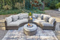 Harbor Court 3-Piece Outdoor Sectional with Ottoman at Walker Mattress and Furniture Locations in Cedar Park and Belton TX.