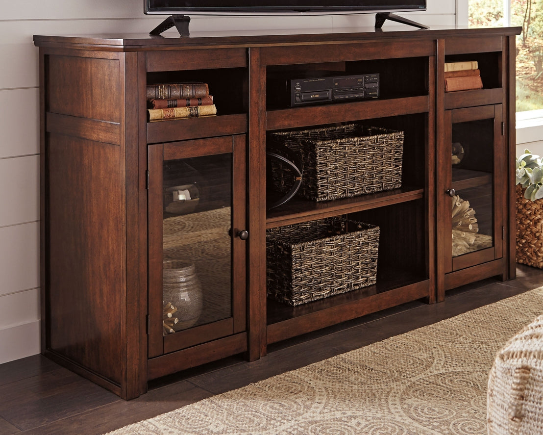 Harpan XL TV Stand w/Fireplace Option at Walker Mattress and Furniture Locations in Cedar Park and Belton TX.