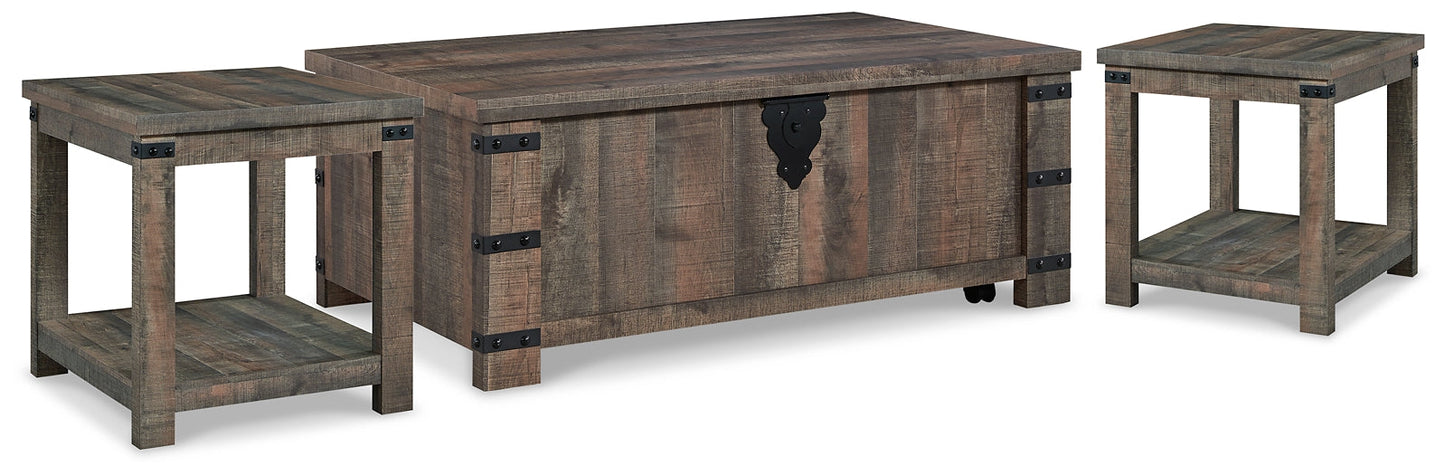 Hollum Coffee Table with 2 End Tables at Walker Mattress and Furniture Locations in Cedar Park and Belton TX.