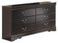 Huey Vineyard Six Drawer Dresser at Walker Mattress and Furniture Locations in Cedar Park and Belton TX.