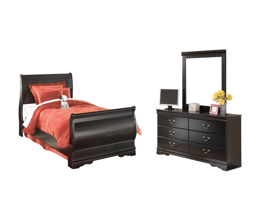 Huey Vineyard Twin Sleigh Headboard with Dresser at Walker Mattress and Furniture Locations in Cedar Park and Belton TX.