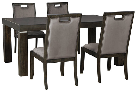 Hyndell Dining Table and 4 Chairs at Walker Mattress and Furniture Locations in Cedar Park and Belton TX.