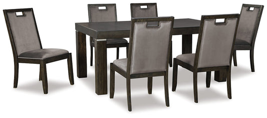 Hyndell Dining Table and 6 Chairs at Walker Mattress and Furniture Locations in Cedar Park and Belton TX.