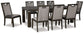 Hyndell Dining Table and 8 Chairs at Walker Mattress and Furniture Locations in Cedar Park and Belton TX.