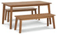 Janiyah Outdoor Dining Table and 2 Benches at Walker Mattress and Furniture Locations in Cedar Park and Belton TX.