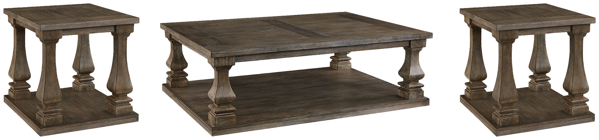 Johnelle Coffee Table with 2 End Tables at Walker Mattress and Furniture Locations in Cedar Park and Belton TX.