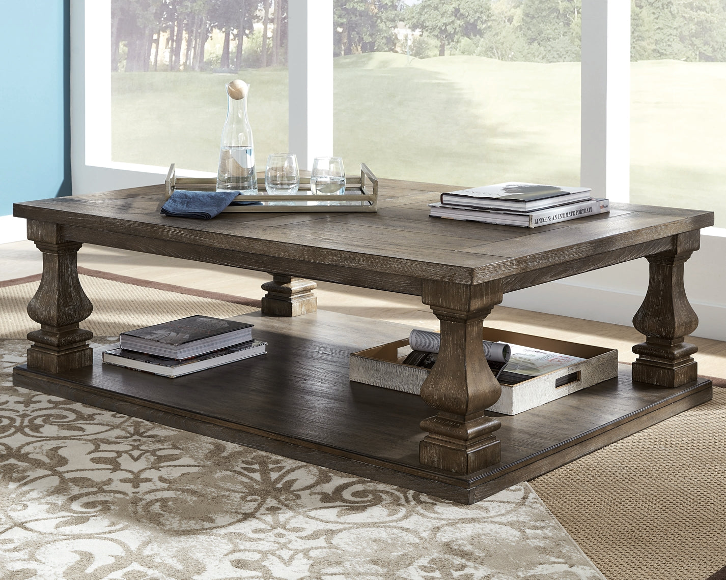Johnelle Coffee Table with 2 End Tables at Walker Mattress and Furniture Locations in Cedar Park and Belton TX.