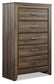 Juararo Five Drawer Chest at Walker Mattress and Furniture Locations in Cedar Park and Belton TX.