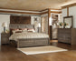 Juararo King/California King Panel Headboard with Mirrored Dresser at Walker Mattress and Furniture Locations in Cedar Park and Belton TX.
