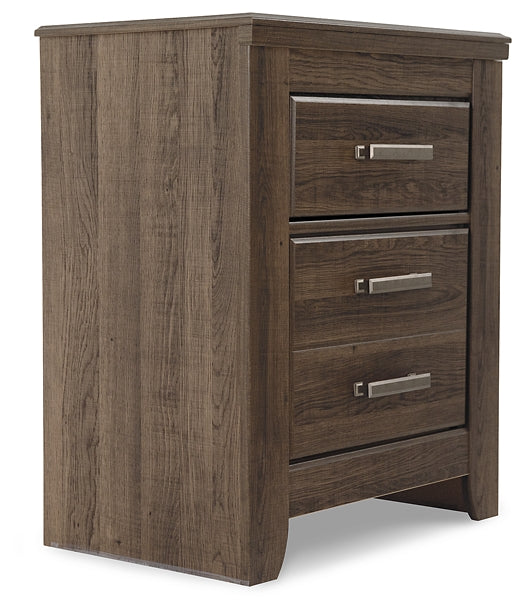 Juararo Two Drawer Night Stand at Walker Mattress and Furniture Locations in Cedar Park and Belton TX.