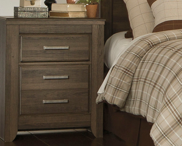 Juararo Two Drawer Night Stand at Walker Mattress and Furniture Locations in Cedar Park and Belton TX.