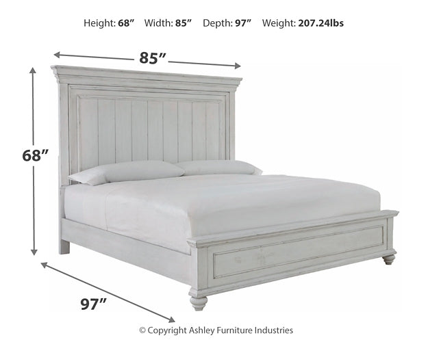 Kanwyn King Panel Bed with Dresser at Walker Mattress and Furniture Locations in Cedar Park and Belton TX.