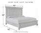 Kanwyn King Panel Bed with Mirrored Dresser at Walker Mattress and Furniture Locations in Cedar Park and Belton TX.
