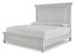 Kanwyn Queen Panel Bed with Mirrored Dresser and 2 Nightstands at Walker Mattress and Furniture Locations in Cedar Park and Belton TX.