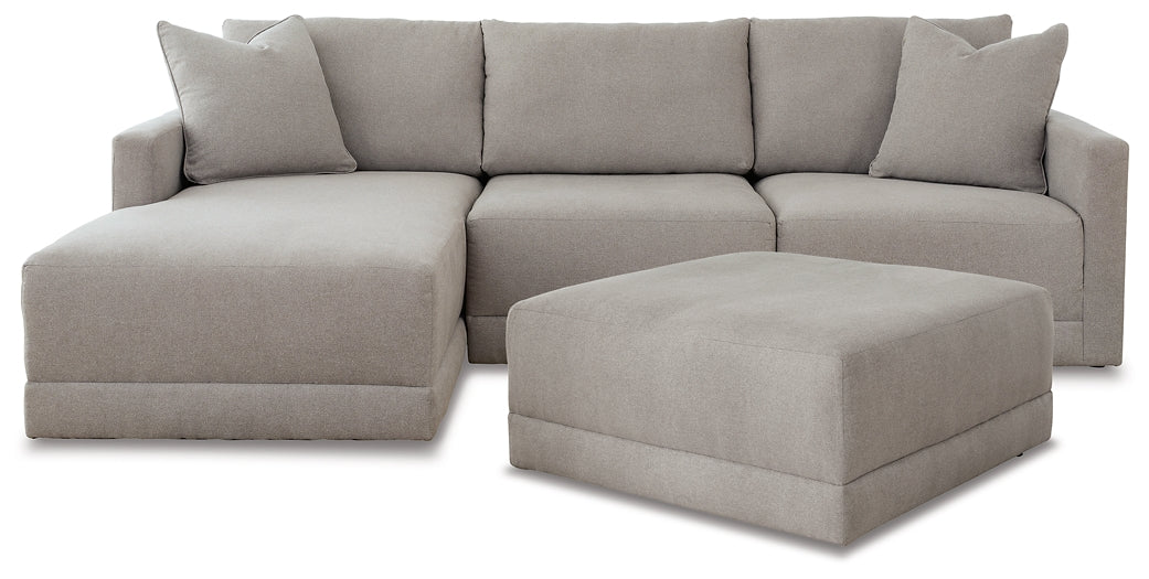 Katany 3-Piece Sectional with Ottoman at Walker Mattress and Furniture Locations in Cedar Park and Belton TX.
