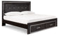 Kaydell King Panel Bed with Storage with Mirrored Dresser at Walker Mattress and Furniture Locations in Cedar Park and Belton TX.