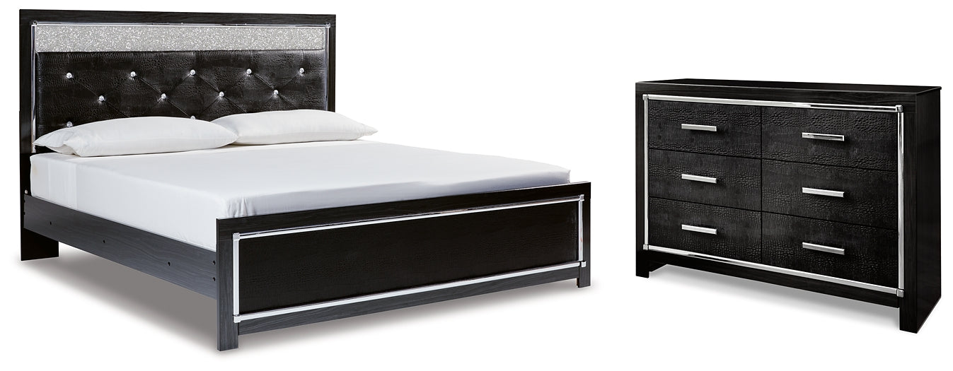 Kaydell King Upholstered Panel Bed with Dresser at Walker Mattress and Furniture Locations in Cedar Park and Belton TX.