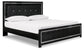 Kaydell King Upholstered Panel Bed with Mirrored Dresser and 2 Nightstands at Walker Mattress and Furniture Locations in Cedar Park and Belton TX.