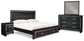 Kaydell King Upholstered Panel Bed with Mirrored Dresser and Nightstand at Walker Mattress and Furniture Locations in Cedar Park and Belton TX.