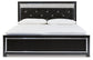 Kaydell King Upholstered Panel Platform Bed with Mirrored Dresser at Walker Mattress and Furniture Locations in Cedar Park and Belton TX.