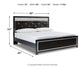 Kaydell King Upholstered Panel Platform Bed with Mirrored Dresser at Walker Mattress and Furniture Locations in Cedar Park and Belton TX.