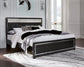 Kaydell King Upholstered Panel Platform Bed with Mirrored Dresser at Walker Mattress and Furniture Locations in Cedar Park and Belton TX.