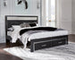 Kaydell King Upholstered Panel Storage Bed with Mirrored Dresser and 2 Nightstands at Walker Mattress and Furniture Locations in Cedar Park and Belton TX.