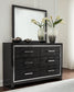 Kaydell Queen Panel Bed with Storage with Mirrored Dresser, Chest and 2 Nightstands at Walker Mattress and Furniture Locations in Cedar Park and Belton TX.