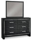 Kaydell Queen Panel Bed with Storage with Mirrored Dresser, Chest and 2 Nightstands at Walker Mattress and Furniture Locations in Cedar Park and Belton TX.
