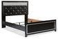 Kaydell Queen Upholstered Panel Bed with Mirrored Dresser at Walker Mattress and Furniture Locations in Cedar Park and Belton TX.