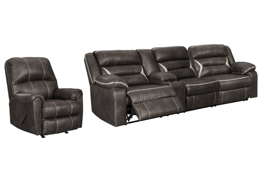 Kincord 2-Piece Sectional with Recliner at Walker Mattress and Furniture Locations in Cedar Park and Belton TX.