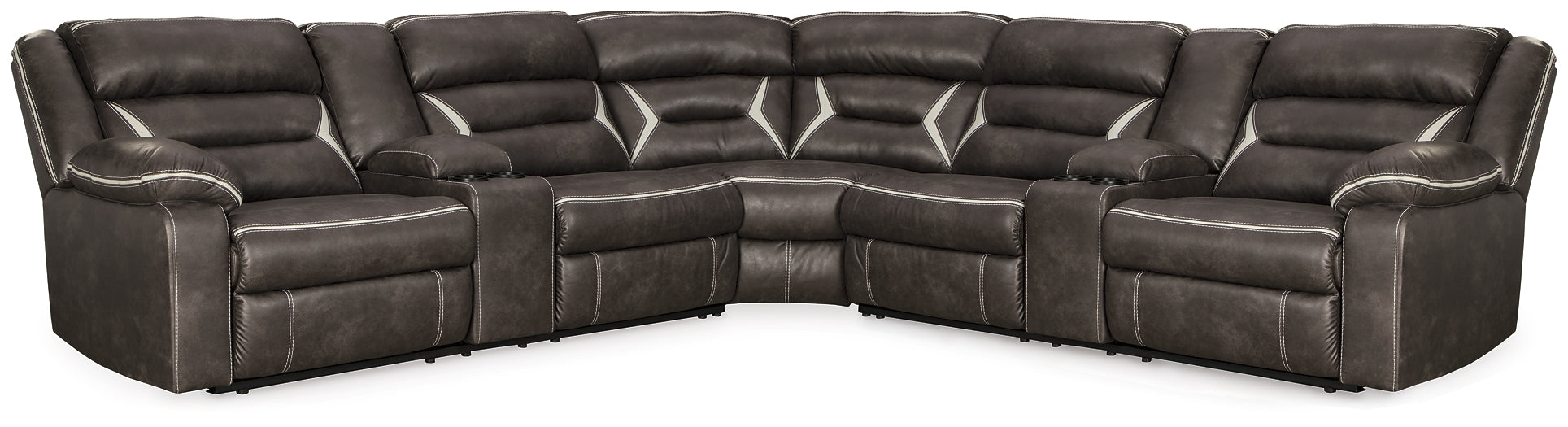 Kincord 3-Piece Power Reclining Sectional at Walker Mattress and Furniture Locations in Cedar Park and Belton TX.