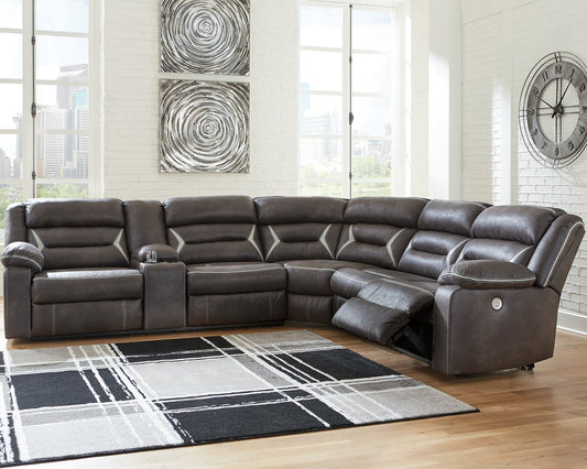 Kincord 4-Piece Power Reclining Sectional at Walker Mattress and Furniture Locations in Cedar Park and Belton TX.