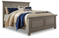 Lettner California King Panel Bed with Mirrored Dresser, Chest and Nightstand at Walker Mattress and Furniture Locations in Cedar Park and Belton TX.