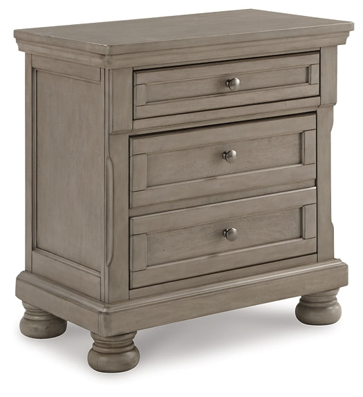 Lettner King Sleigh Bed with 2 Storage Drawers with Mirrored Dresser, Chest and 2 Nightstands at Walker Mattress and Furniture Locations in Cedar Park and Belton TX.