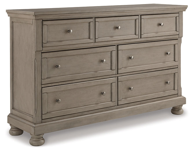Lettner Queen Panel Bed with Dresser at Walker Mattress and Furniture Locations in Cedar Park and Belton TX.
