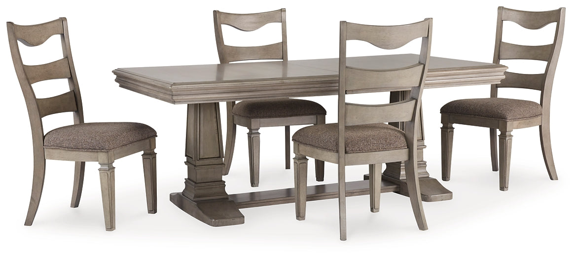 Lexorne Dining Table and 4 Chairs at Walker Mattress and Furniture Locations in Cedar Park and Belton TX.