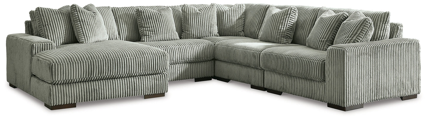 Lindyn 5-Piece Sectional with Ottoman at Walker Mattress and Furniture Locations in Cedar Park and Belton TX.