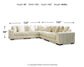 Lindyn 5-Piece Sectional with Ottoman at Walker Mattress and Furniture Locations in Cedar Park and Belton TX.