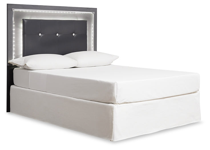 Lodanna King/California King Upholstered Panel Headboard with Mirrored Dresser at Walker Mattress and Furniture Locations in Cedar Park and Belton TX.