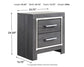 Lodanna King Panel Bed with 2 Storage Drawers with Mirrored Dresser, Chest and Nightstand at Walker Mattress and Furniture Locations in Cedar Park and Belton TX.