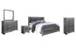 Lodanna King Panel Bed with Mirrored Dresser, Chest and Nightstand at Walker Mattress and Furniture Locations in Cedar Park and Belton TX.