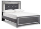 Lodanna King Panel Bed with Mirrored Dresser at Walker Mattress and Furniture Locations in Cedar Park and Belton TX.