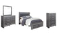 Lodanna Queen Panel Bed with 2 Storage Drawers with Mirrored Dresser and Chest at Walker Mattress and Furniture Locations in Cedar Park and Belton TX.