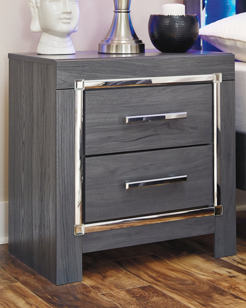 Lodanna Two Drawer Night Stand at Walker Mattress and Furniture Locations in Cedar Park and Belton TX.