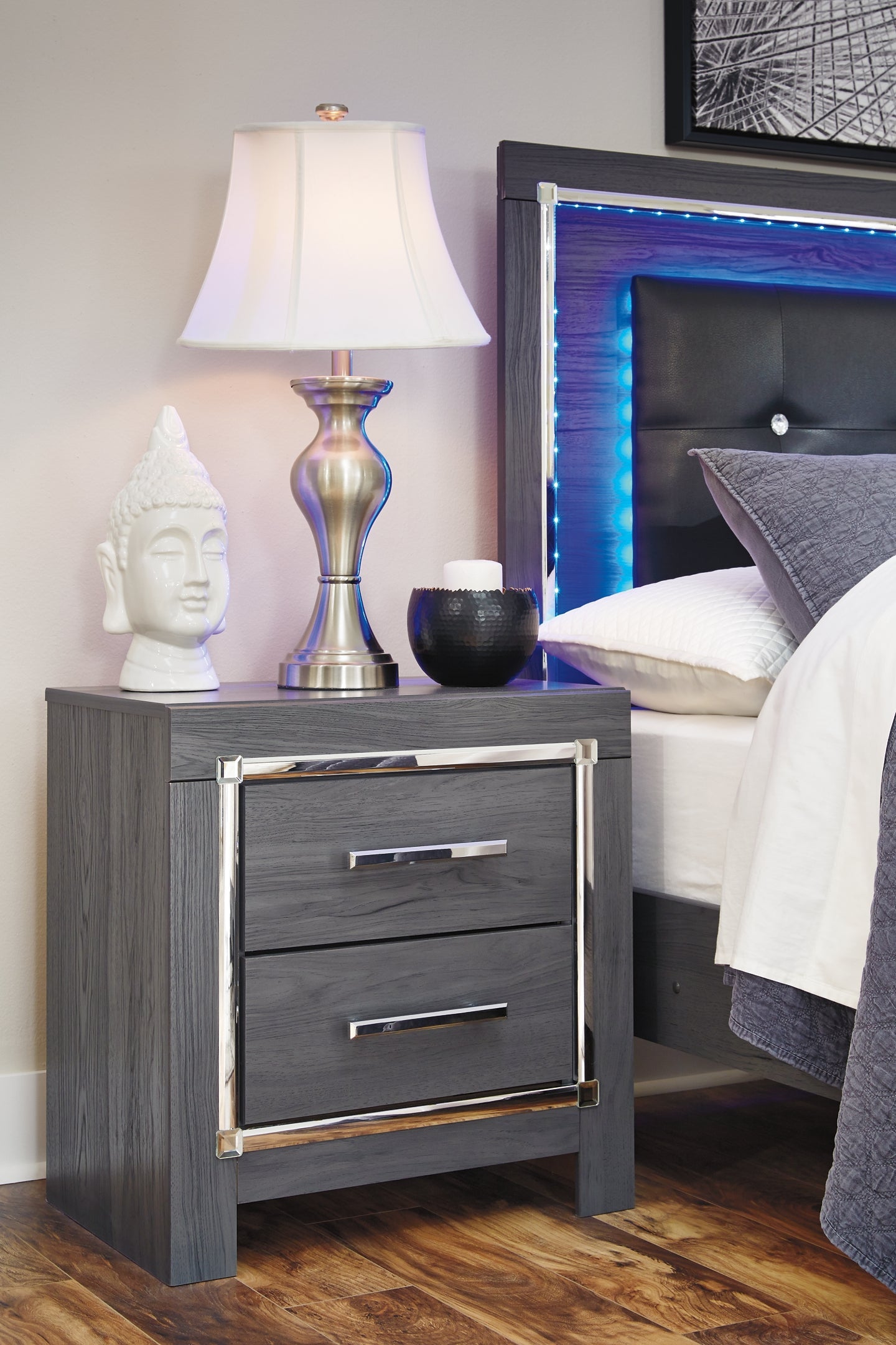 Lodanna Two Drawer Night Stand at Walker Mattress and Furniture Locations in Cedar Park and Belton TX.