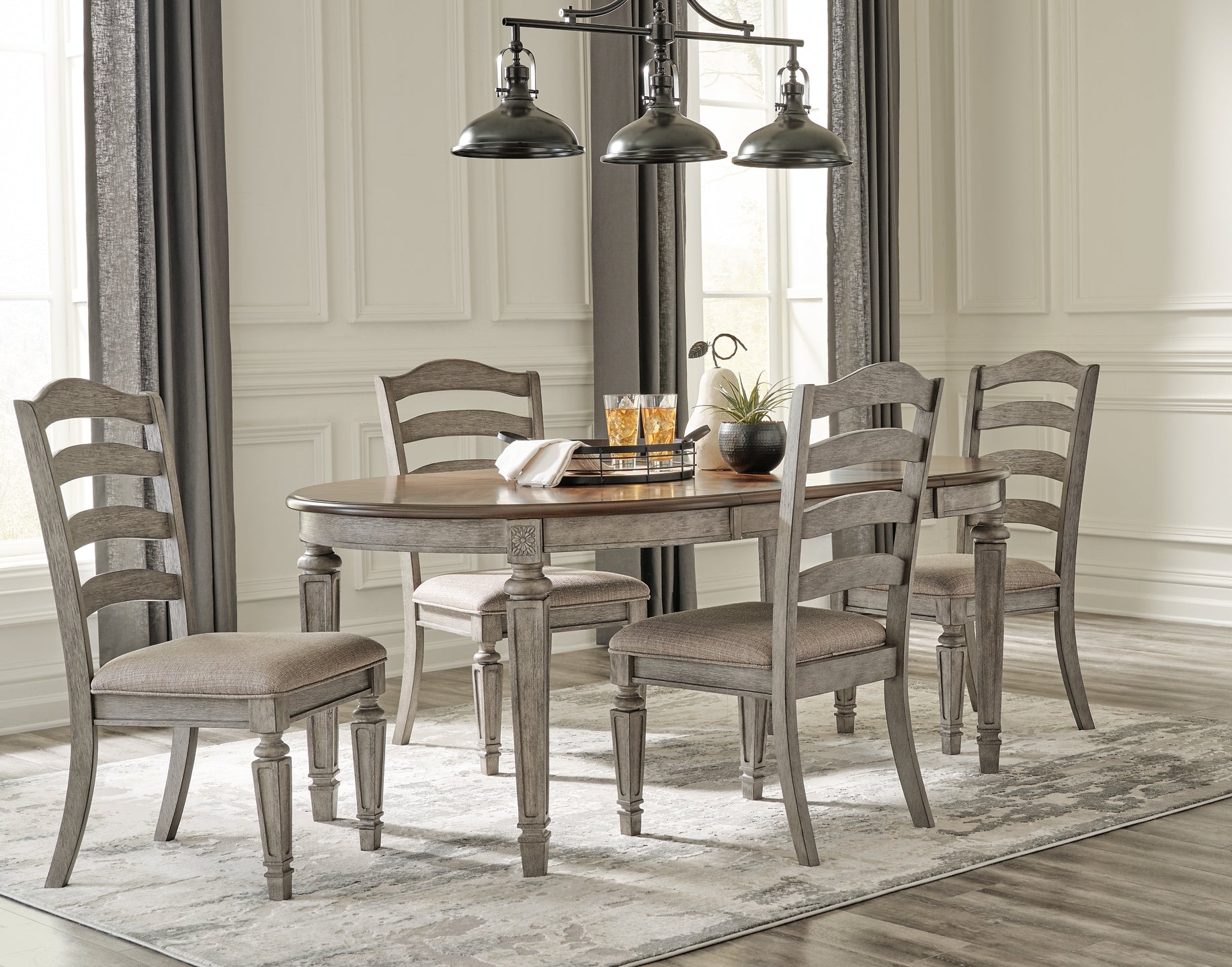 Lodenbay Dining Table and 4 Chairs at Walker Mattress and Furniture Locations in Cedar Park and Belton TX.