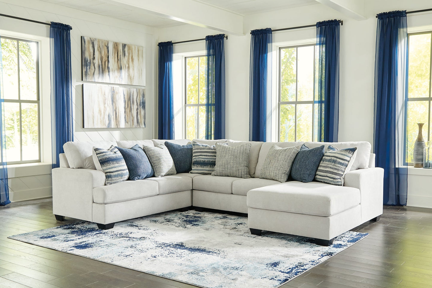 Lowder 4-Piece Sectional with Ottoman at Walker Mattress and Furniture Locations in Cedar Park and Belton TX.