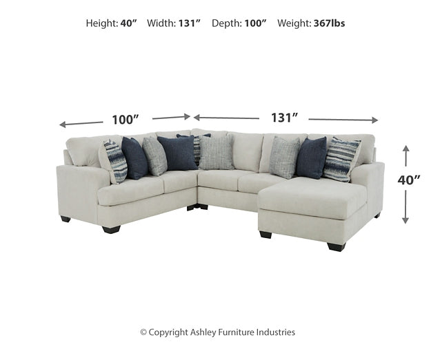 Lowder 4-Piece Sectional with Ottoman at Walker Mattress and Furniture Locations in Cedar Park and Belton TX.