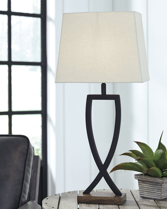 Makara Metal Table Lamp (2/CN) at Walker Mattress and Furniture Locations in Cedar Park and Belton TX.